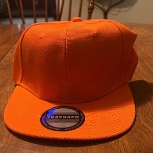 Orange snapback hat